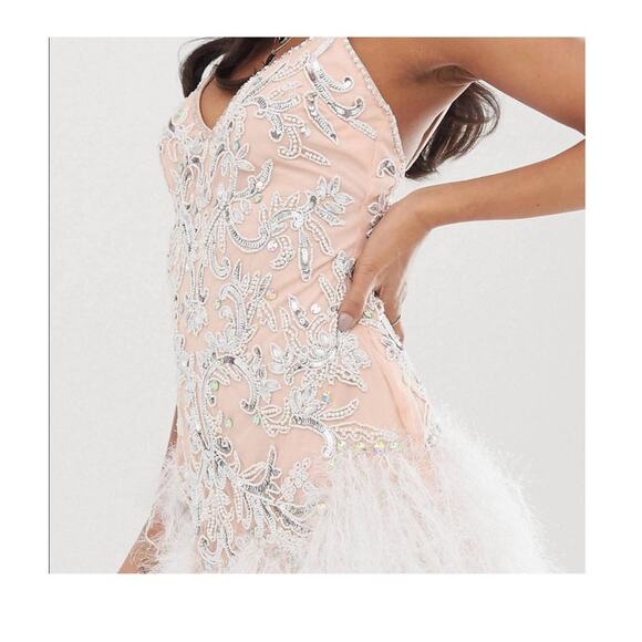 ASOS Beige Sequin Mini Dress - Picture 15 of 16